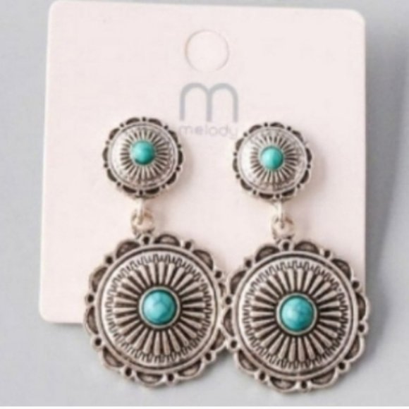 20143  Etched Pendant Earrings - Picture 4 of 4